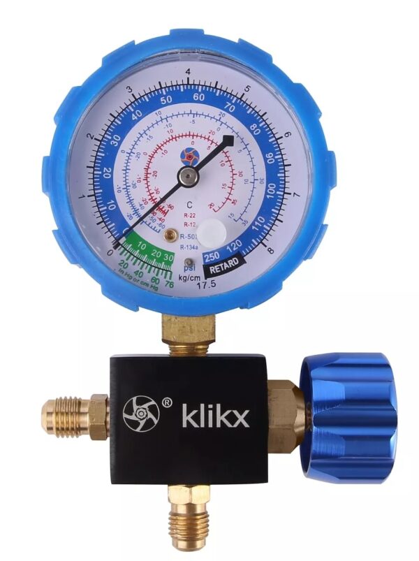 Single Valve Pressure Manifold Gauge for 9 Types of Refrigerant Gas